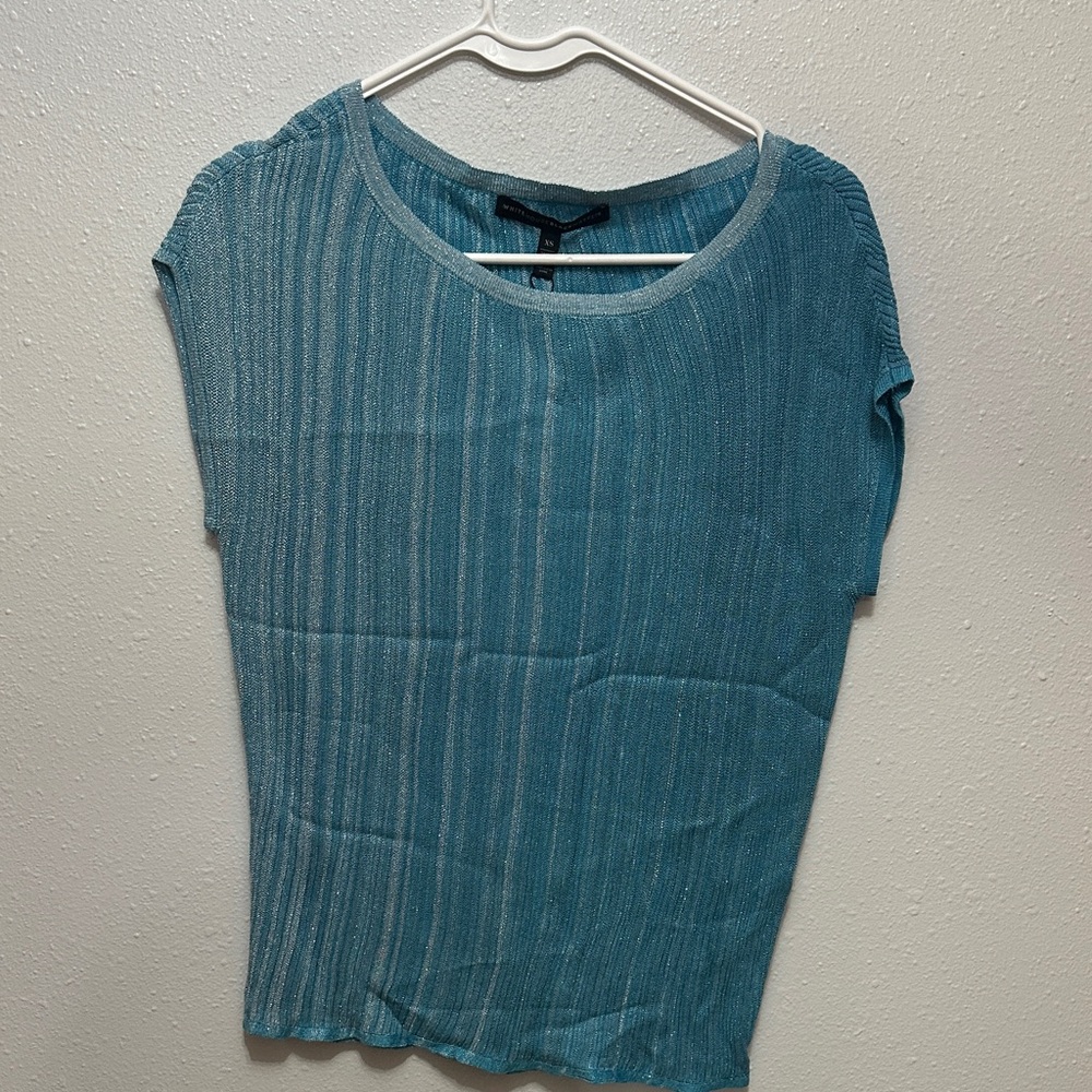 White House Black Market Teal Short Sleeve Top